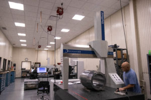 Quality Lab with part being scanned