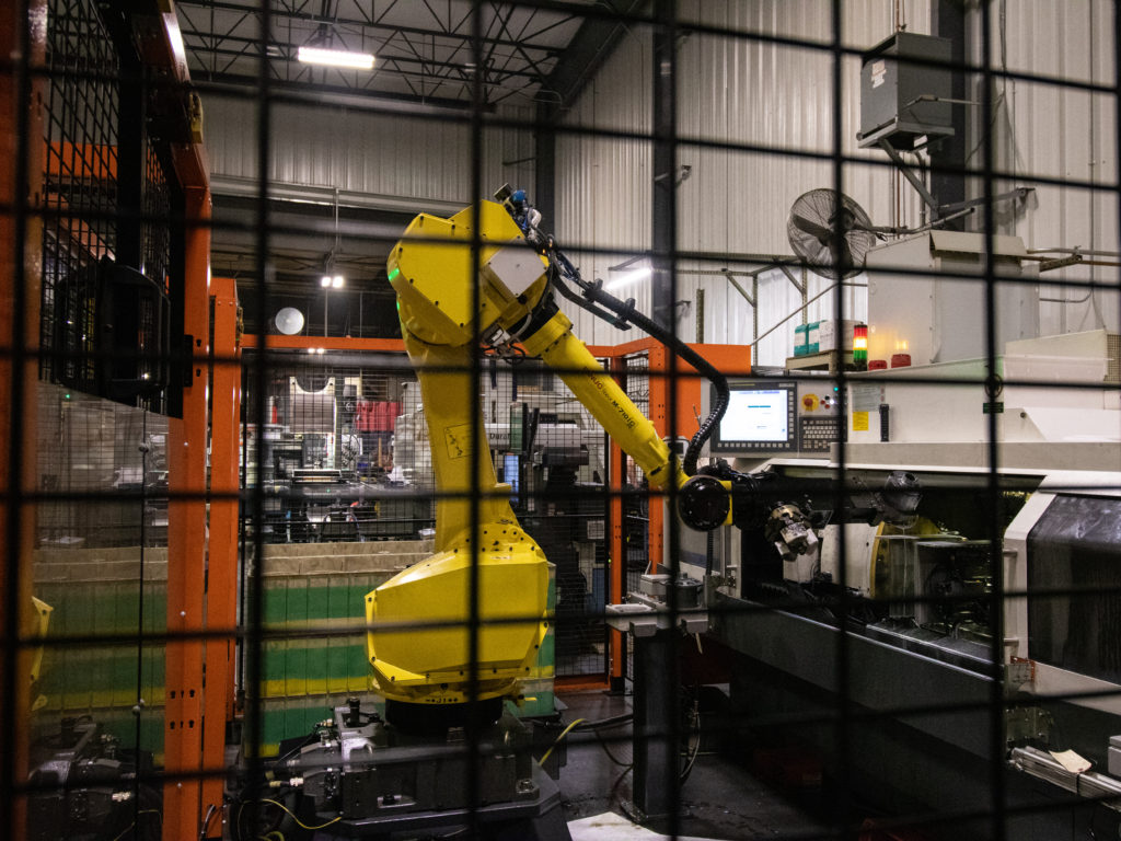 Robot and Parts in Grinder